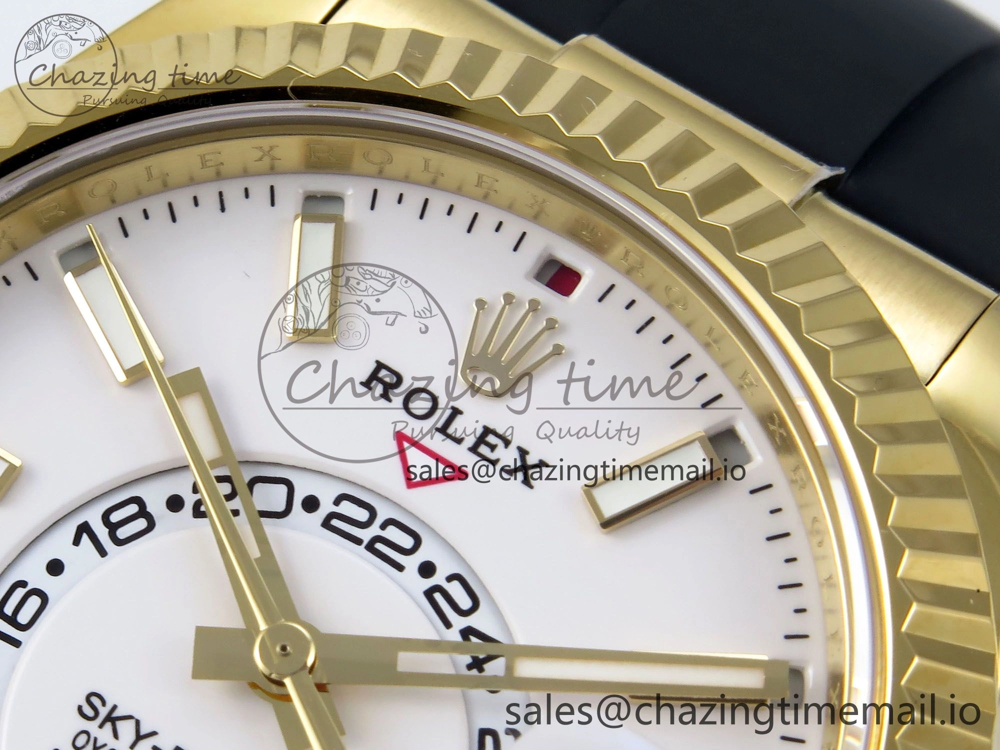 Sky-Dweller 336238 YG ZF 1:1 Best Edition White Dial on Oysterflex Strap A23J (Gain Weight)