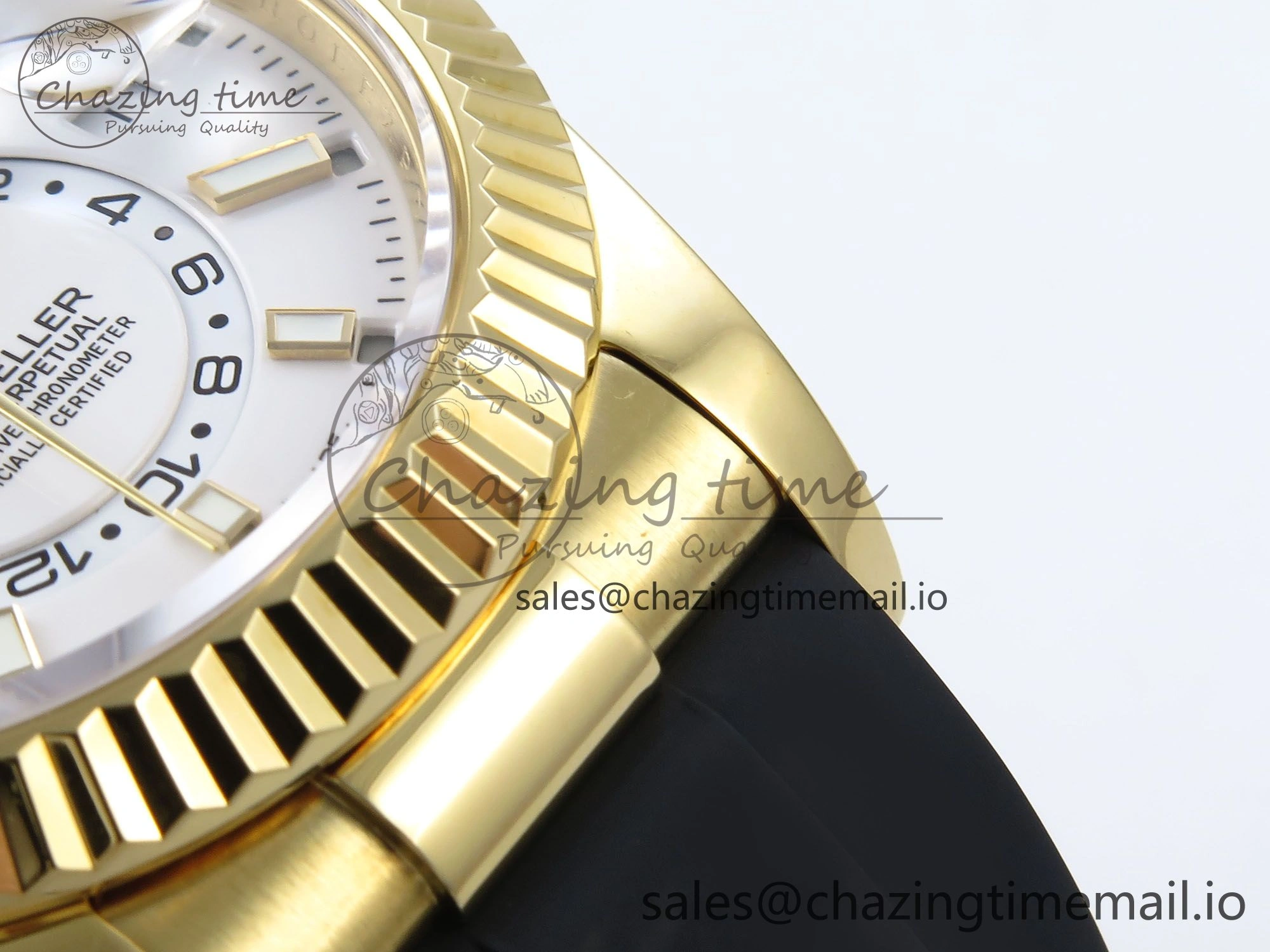 Sky-Dweller 336238 YG ZF 1:1 Best Edition White Dial on Oysterflex Strap A23J (Gain Weight)