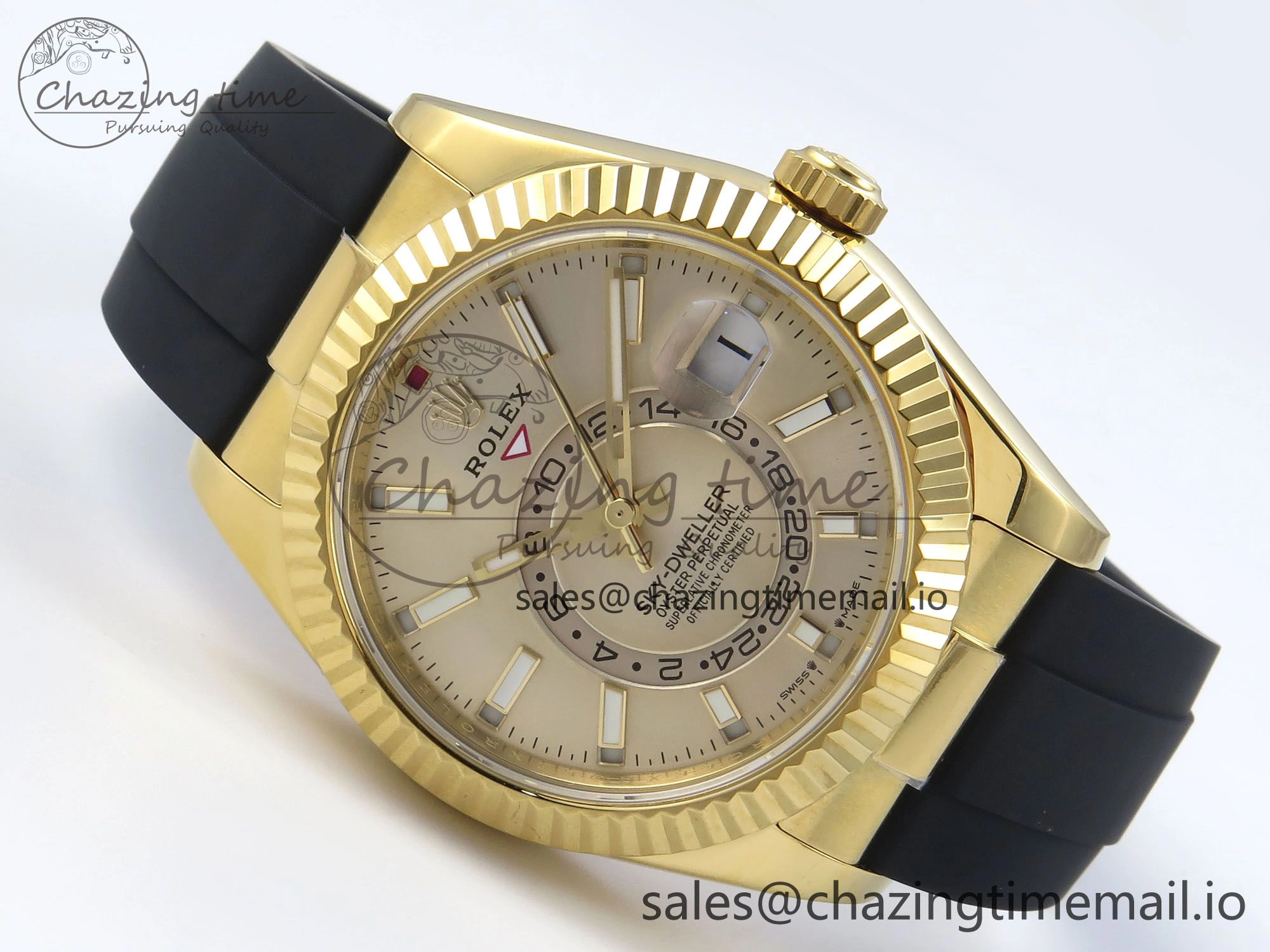 Sky-Dweller 336238 YG ZF 1:1 Best Edition YG Dial on Oysterflex Strap A23J (Gain Weight)