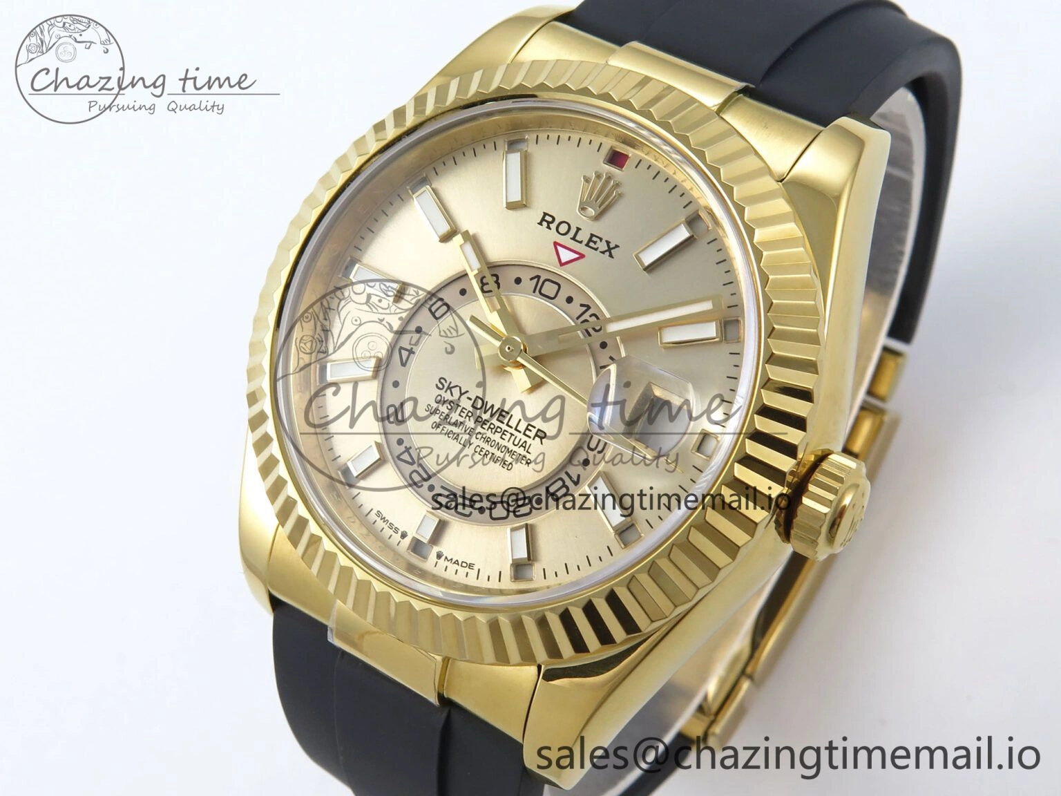 Sky-Dweller 336238 YG ZF 1:1 Best Edition YG Dial on Oysterflex Strap A23J (Gain Weight)