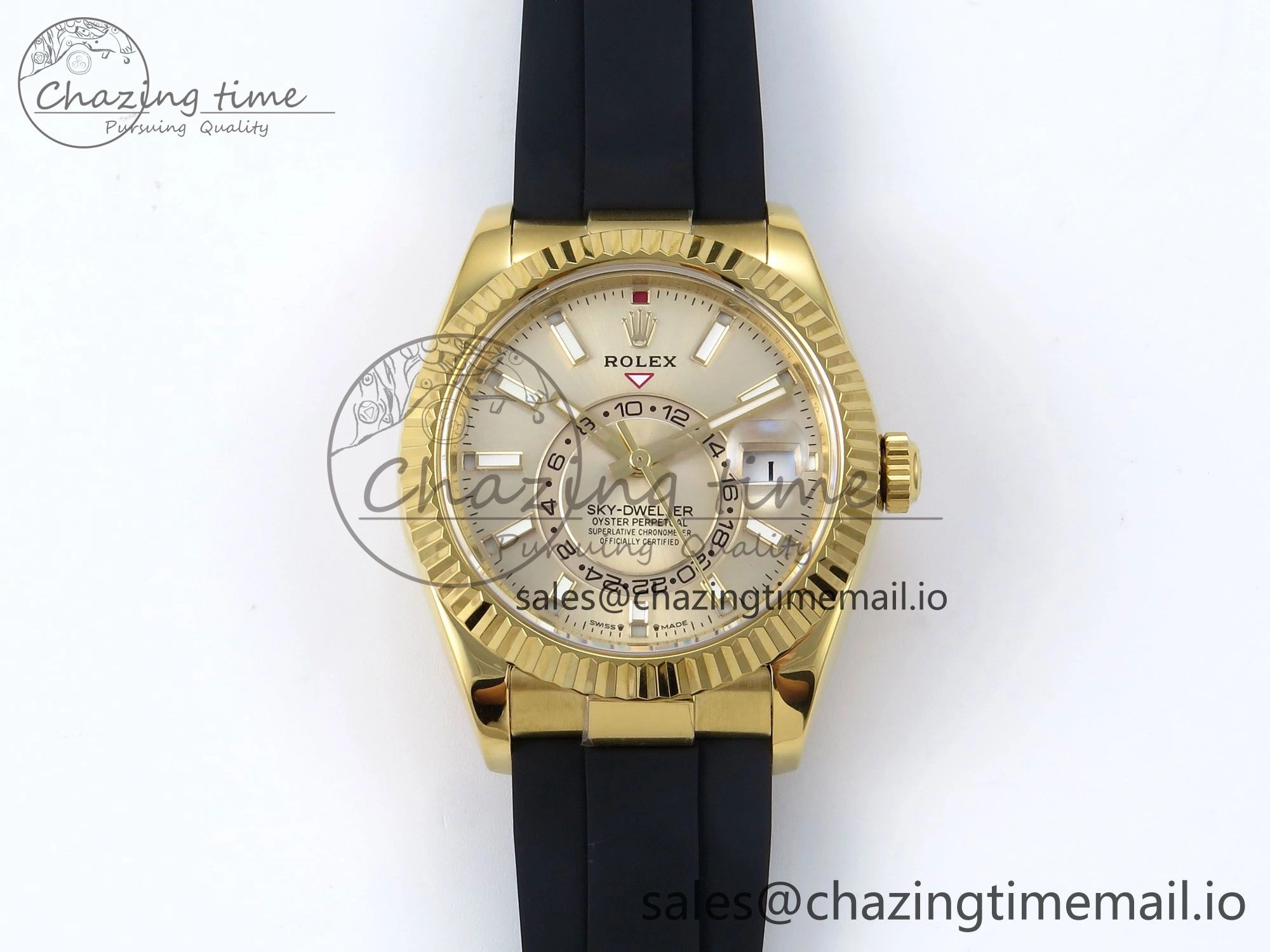 Sky-Dweller 336238 YG ZF 1:1 Best Edition YG Dial on Oysterflex Strap A23J (Gain Weight)