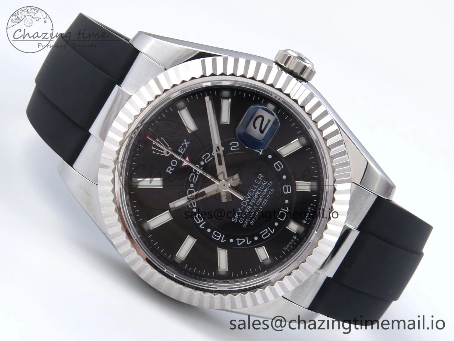 Sky-Dweller 336239 SS ZF 1:1 Best Edition Black Dial on Oysterflex Strap A23J (Gain Weight)