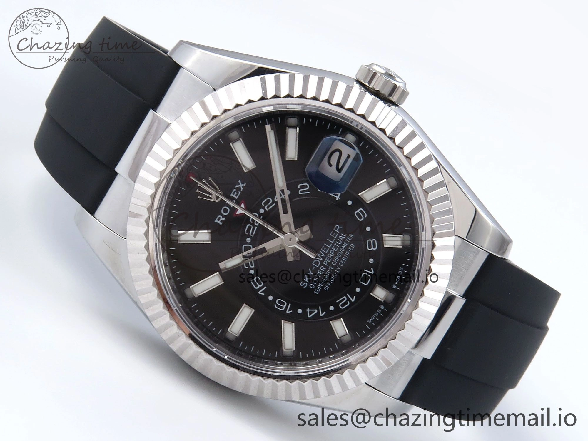 Sky-Dweller 336239 SS ZF 1:1 Best Edition Black Dial on Oysterflex Strap A23J (Gain Weight)