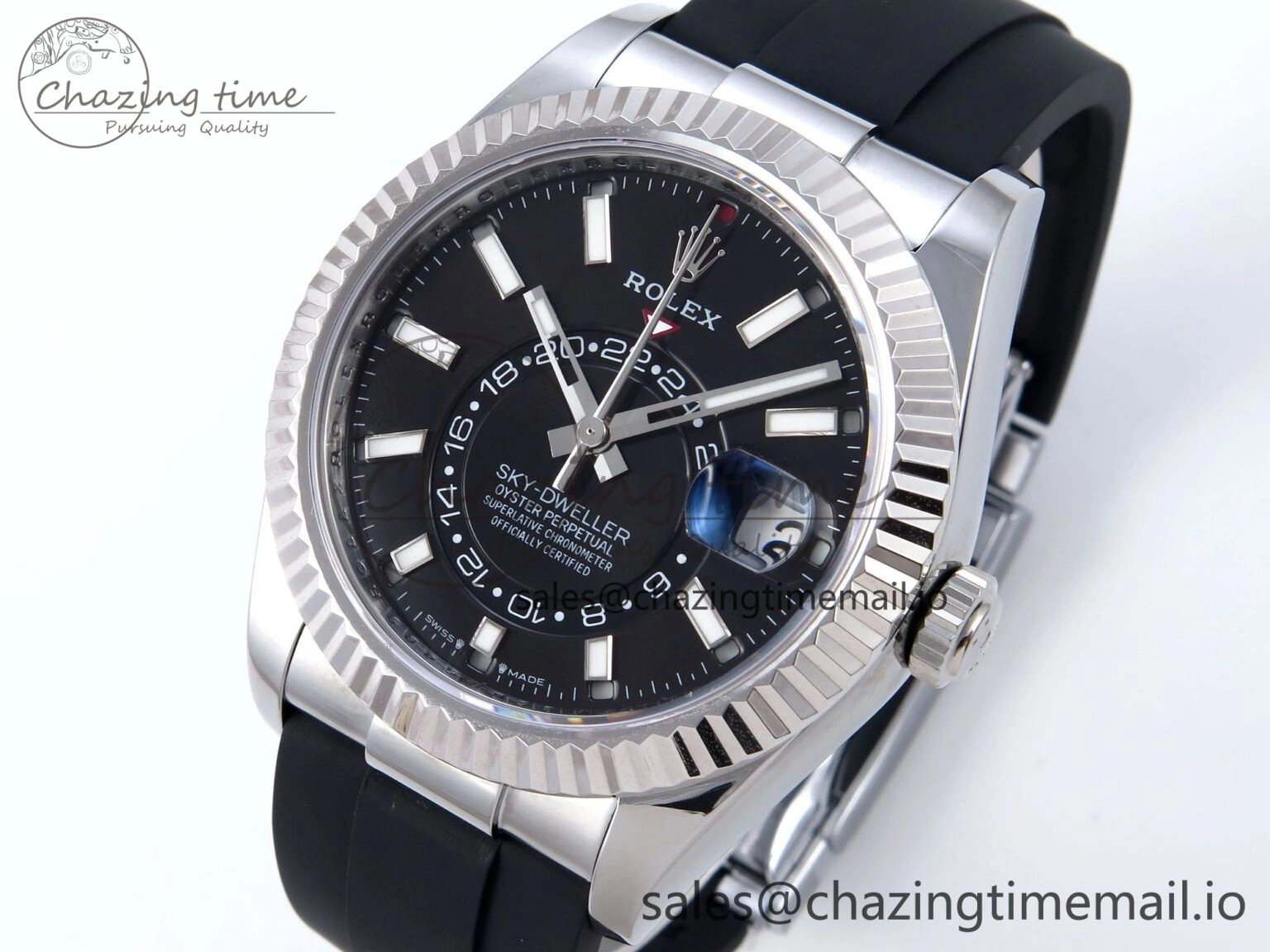 Sky-Dweller 336239 SS ZF 1:1 Best Edition Black Dial on Oysterflex Strap A23J (Gain Weight)