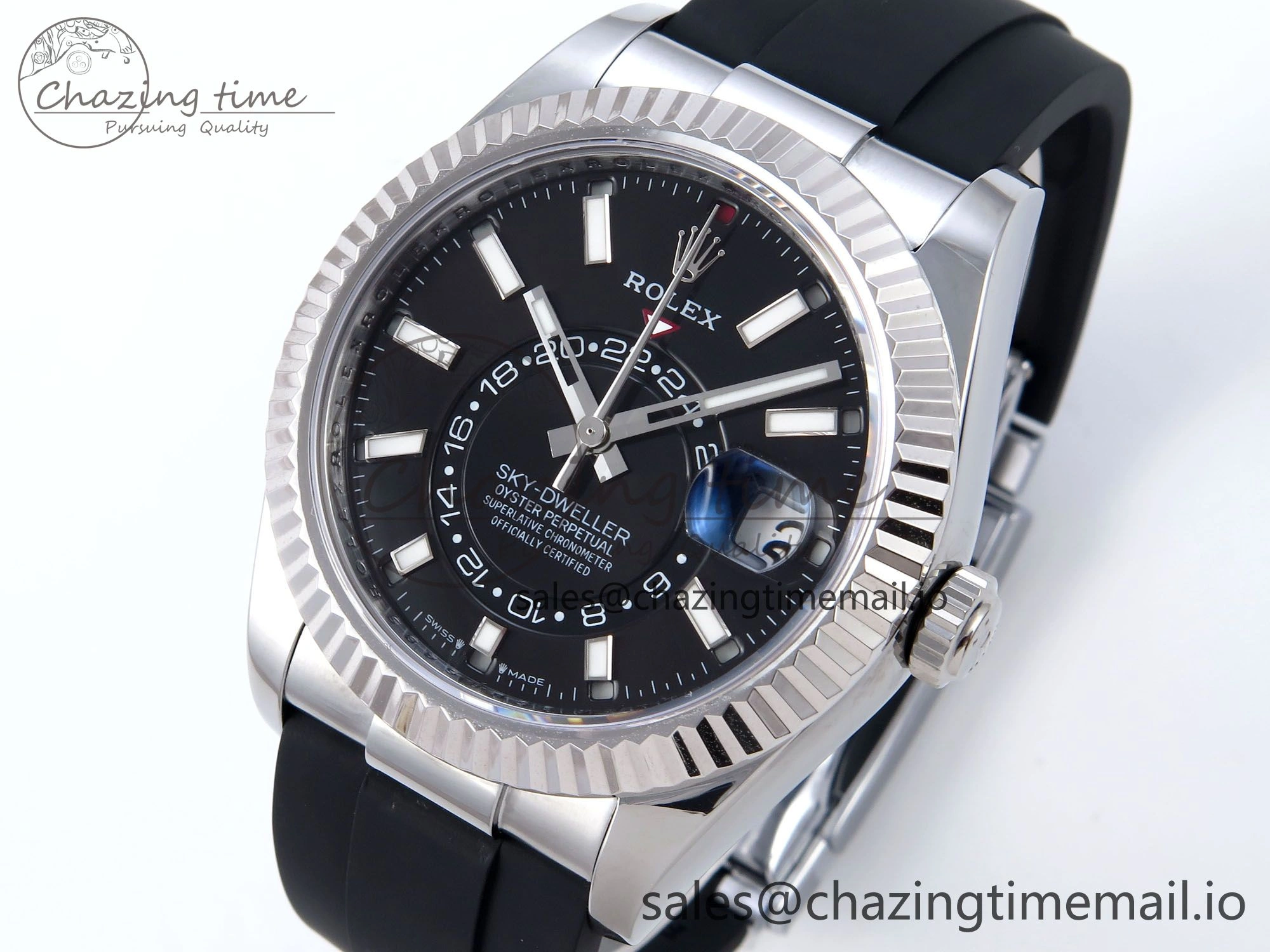 Sky-Dweller 336239 SS ZF 1:1 Best Edition Black Dial on Oysterflex Strap A23J (Gain Weight)