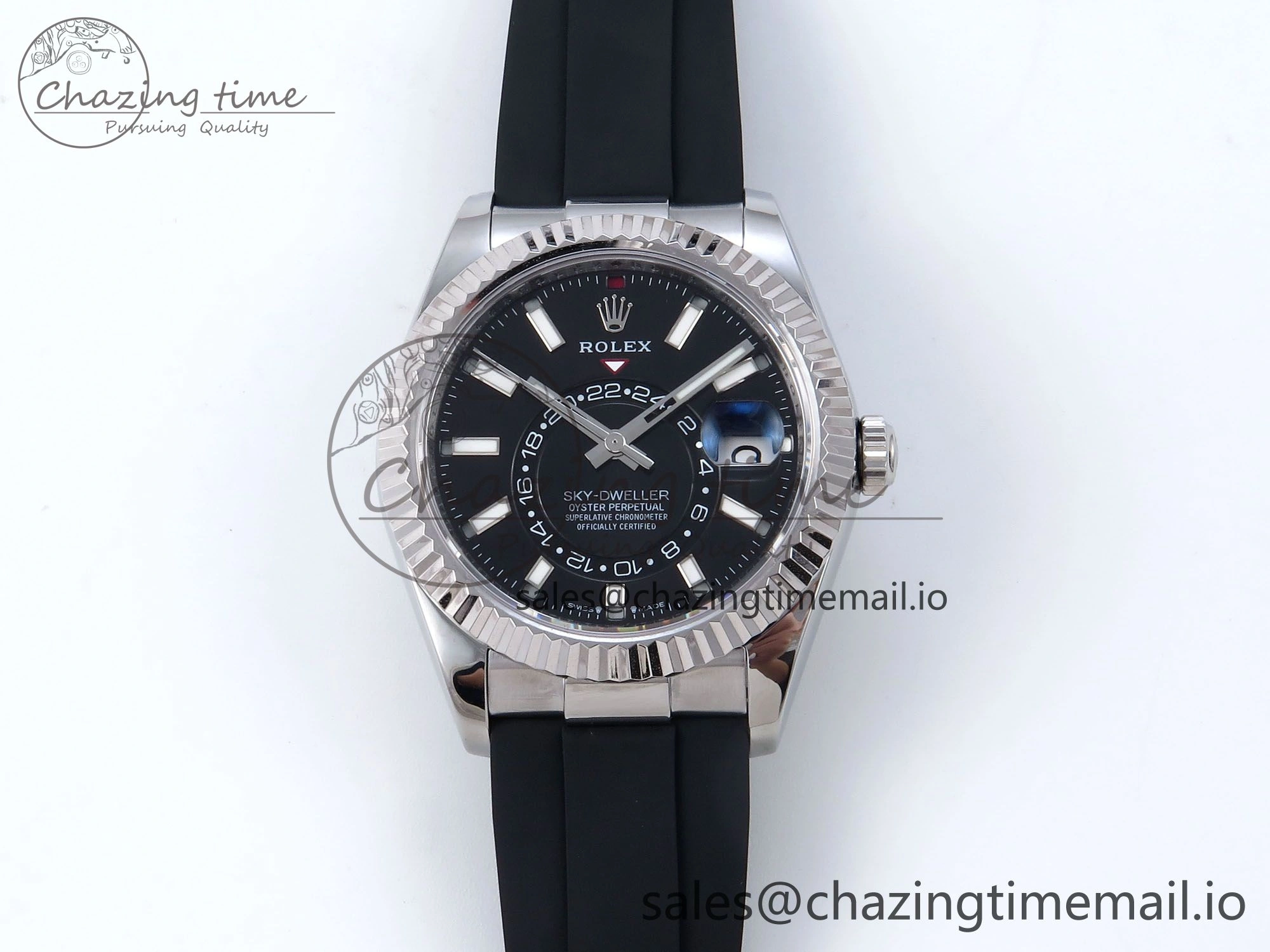 Sky-Dweller 336239 SS ZF 1:1 Best Edition Black Dial on Oysterflex Strap A23J (Gain Weight)