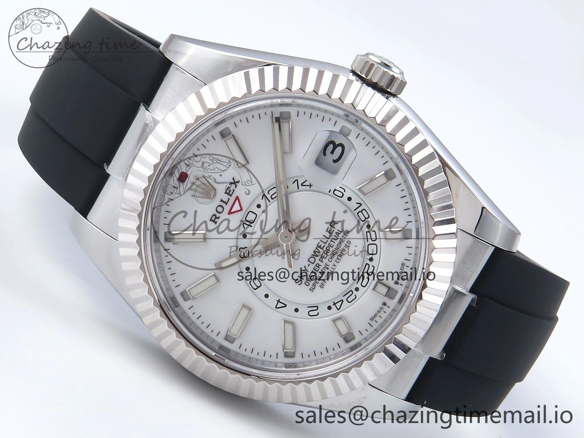 Sky-Dweller 336239 SS ZF 1:1 Best Edition White Dial on Oysterflex Strap A23J (Gain Weight)