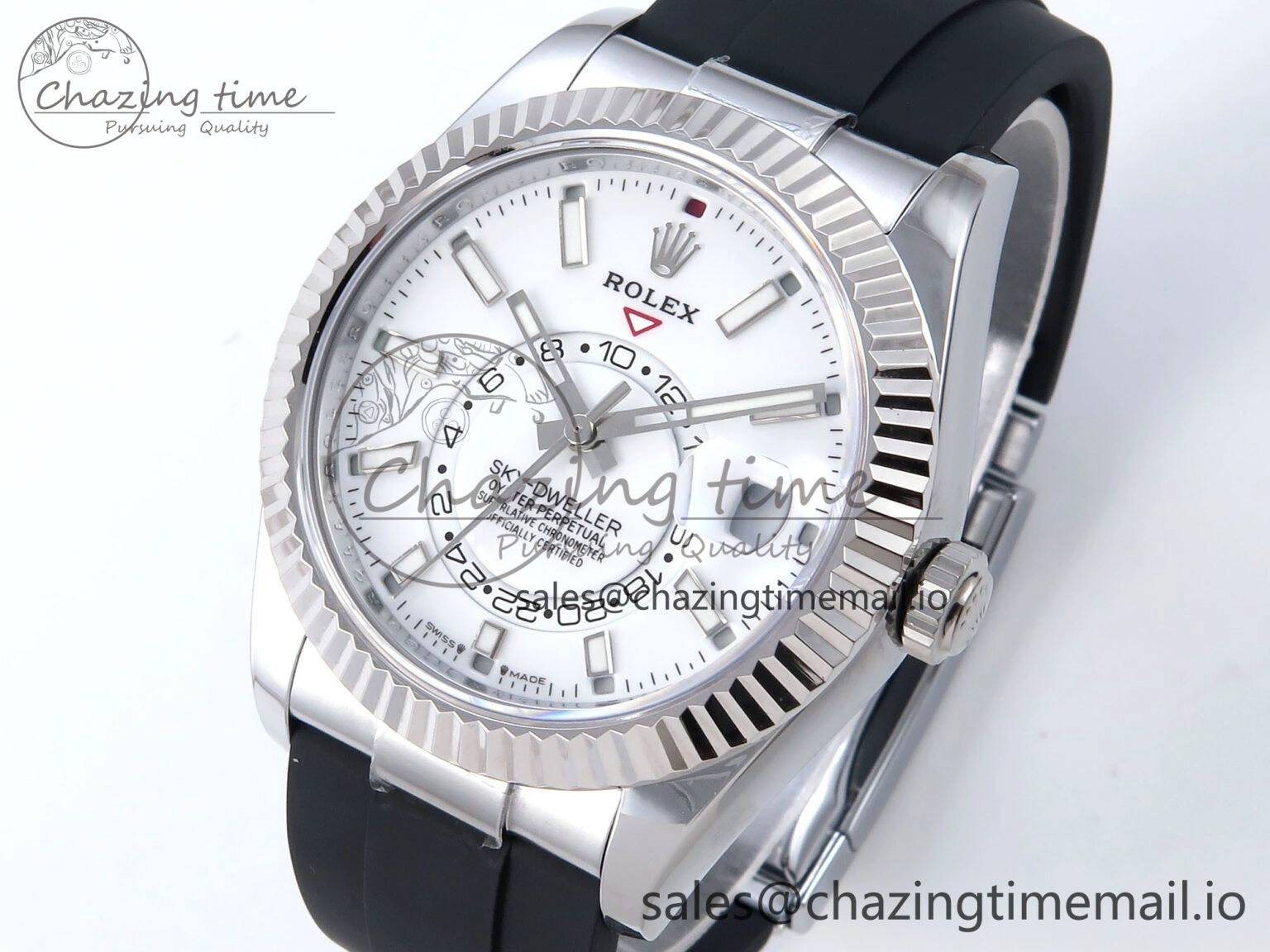 Sky-Dweller 336239 SS ZF 1:1 Best Edition White Dial on Oysterflex Strap A23J (Gain Weight)