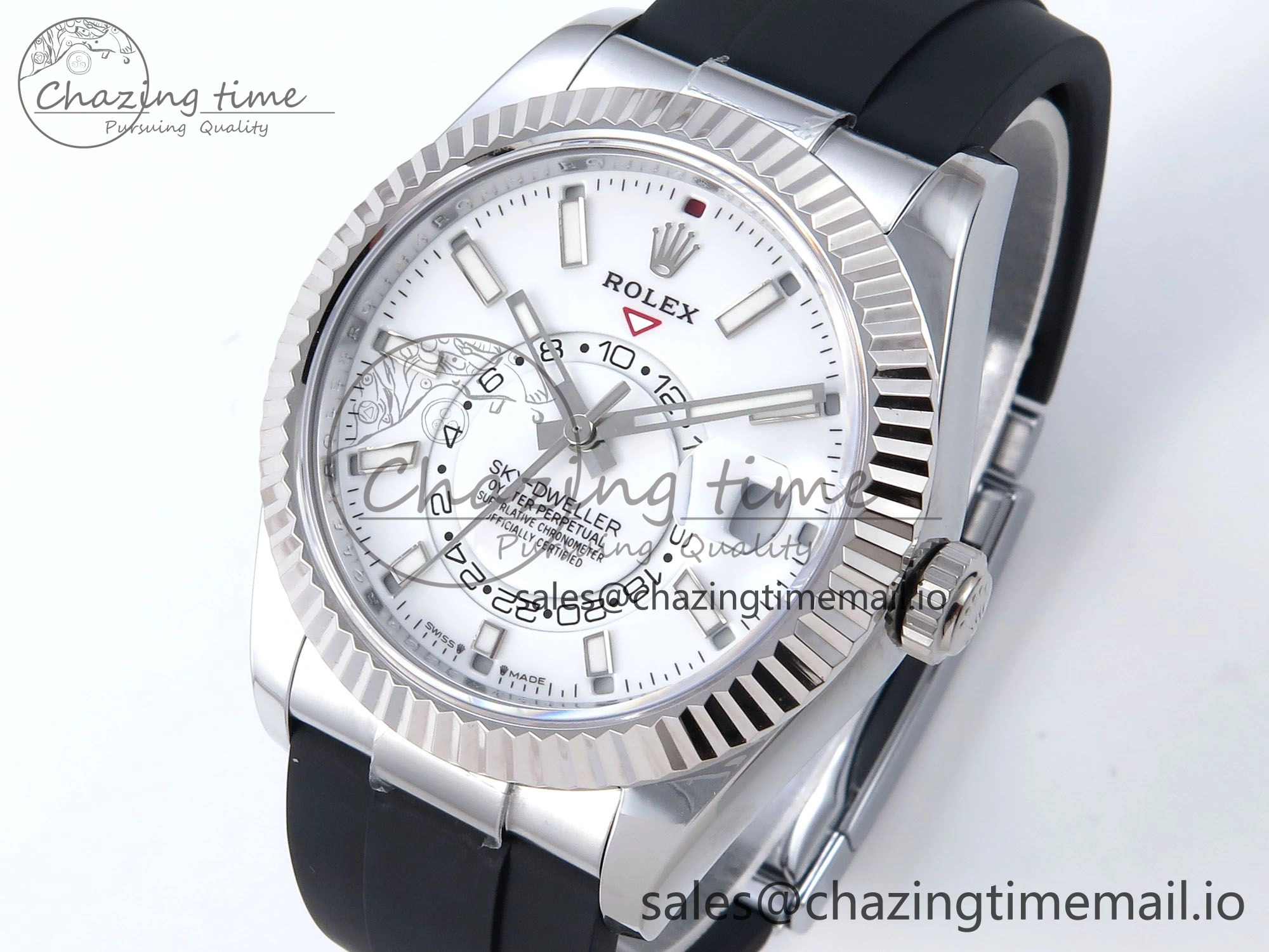 Sky-Dweller 336239 SS ZF 1:1 Best Edition White Dial on Oysterflex Strap A23J (Gain Weight)