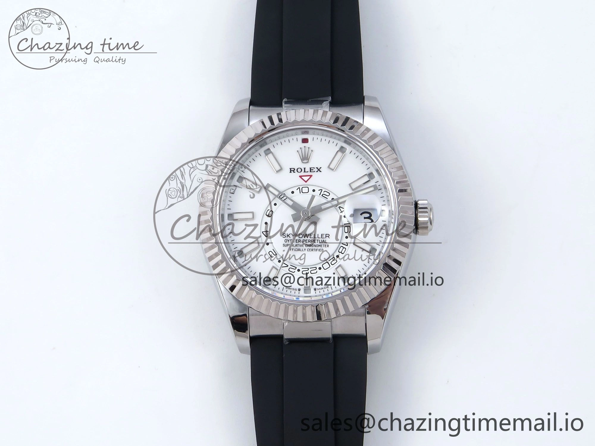 Sky-Dweller 336239 SS ZF 1:1 Best Edition White Dial on Oysterflex Strap A23J (Gain Weight)