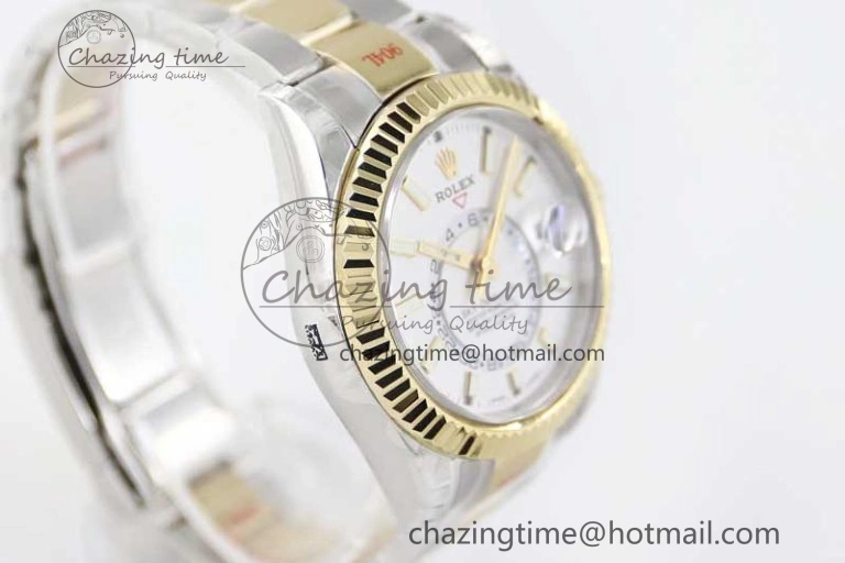 Sky-Dweller 904L SS YG Noob 1:1 Best Edition White Dial on SS YG Bracelet Asian 23J to 9001