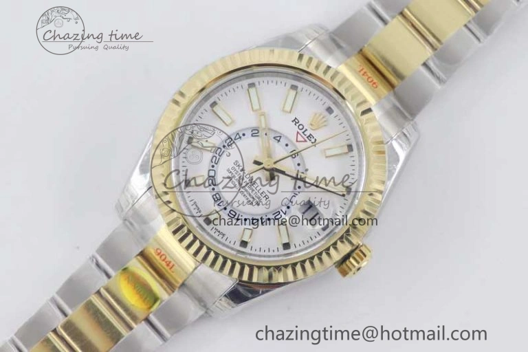 Sky-Dweller 904L SS YG Noob 1:1 Best Edition White Dial on SS YG Bracelet Asian 23J to 9001