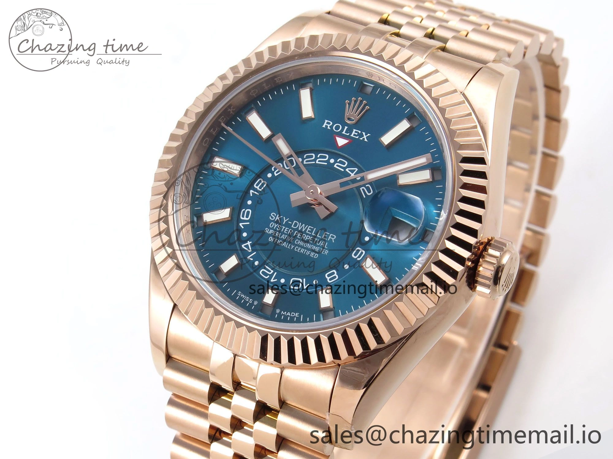 Sky-Dweller RG Noob Best Edition Blue Dial on RG Jubilee Bracelet A23J