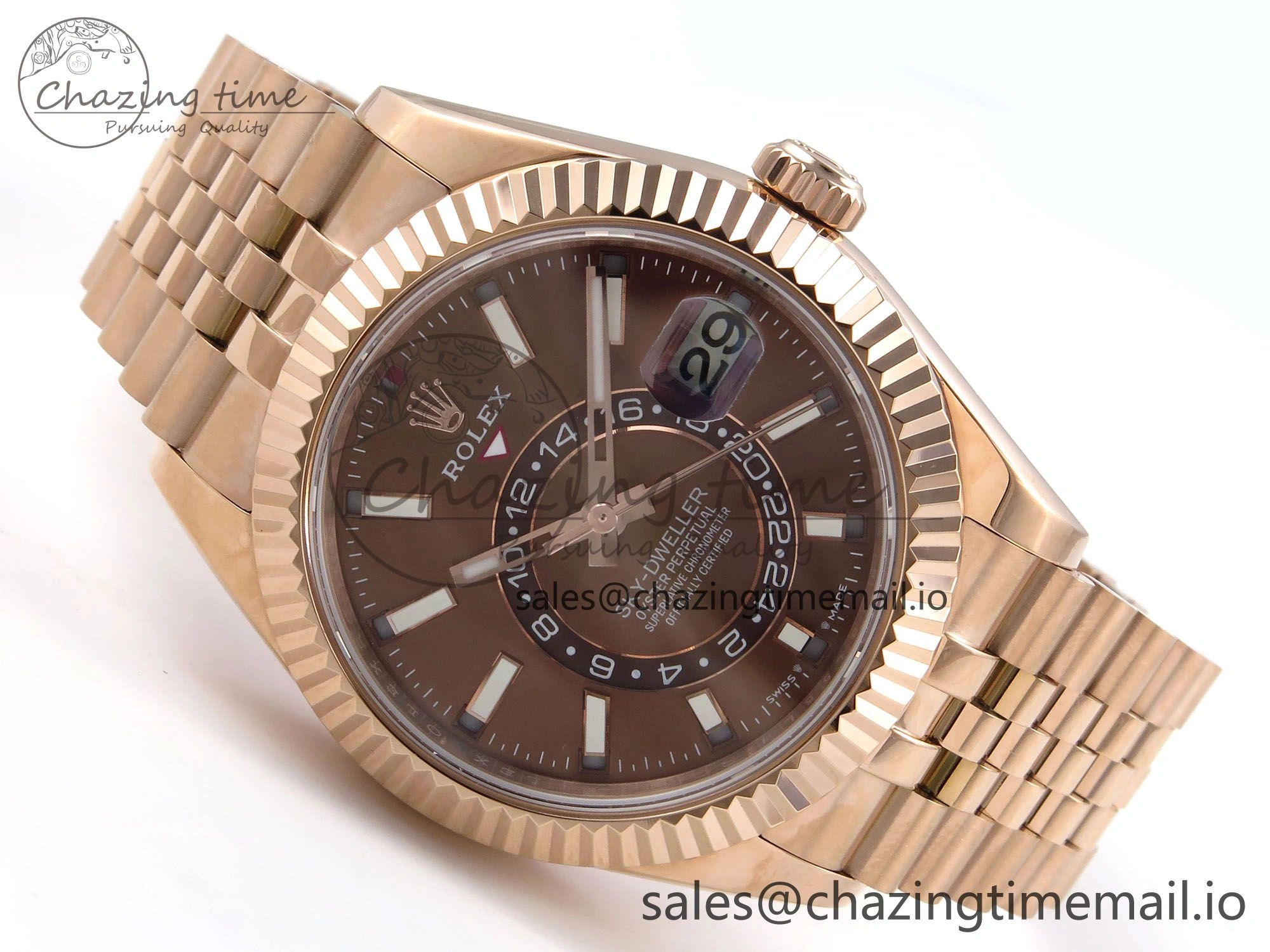 Sky-Dweller RG Noob Best Edition Brown Dial on RG Jubilee Bracelet A23J
