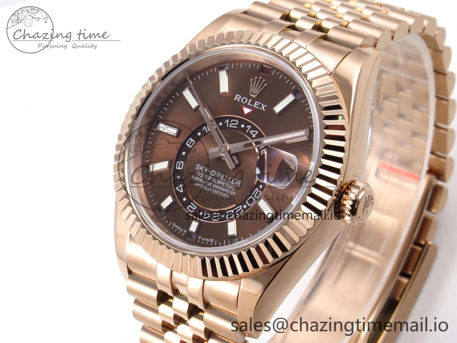 Sky-Dweller RG Noob Best Edition Brown Dial on RG Jubilee Bracelet A23J