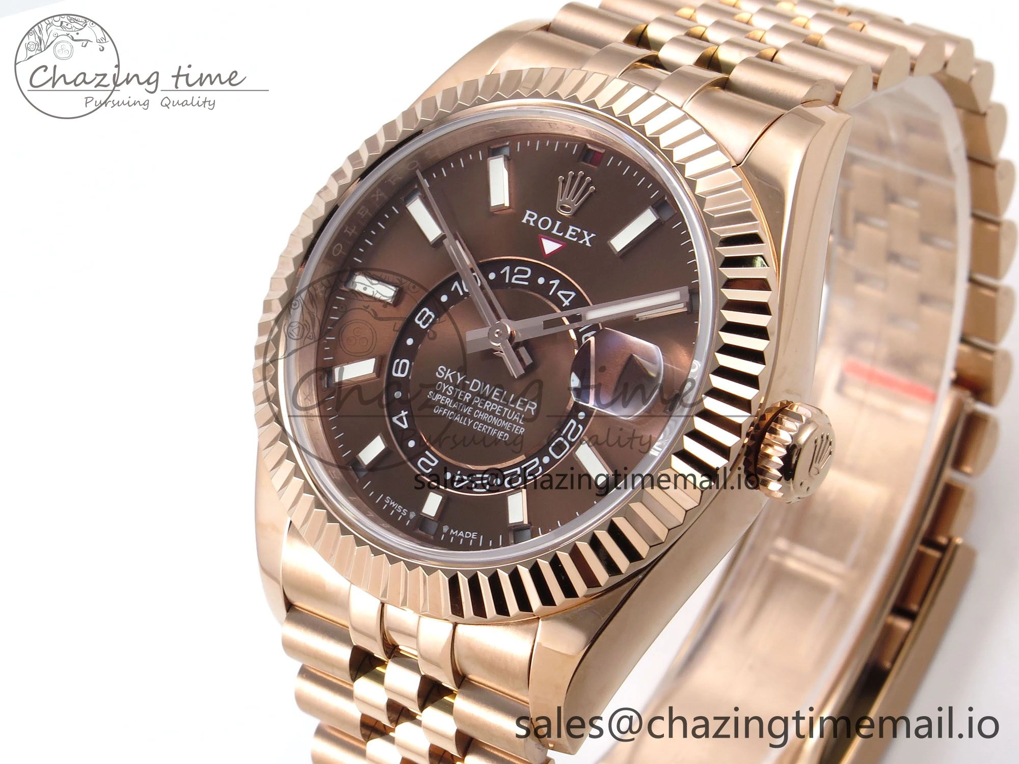 Sky-Dweller RG Noob Best Edition Brown Dial on RG Jubilee Bracelet A23J