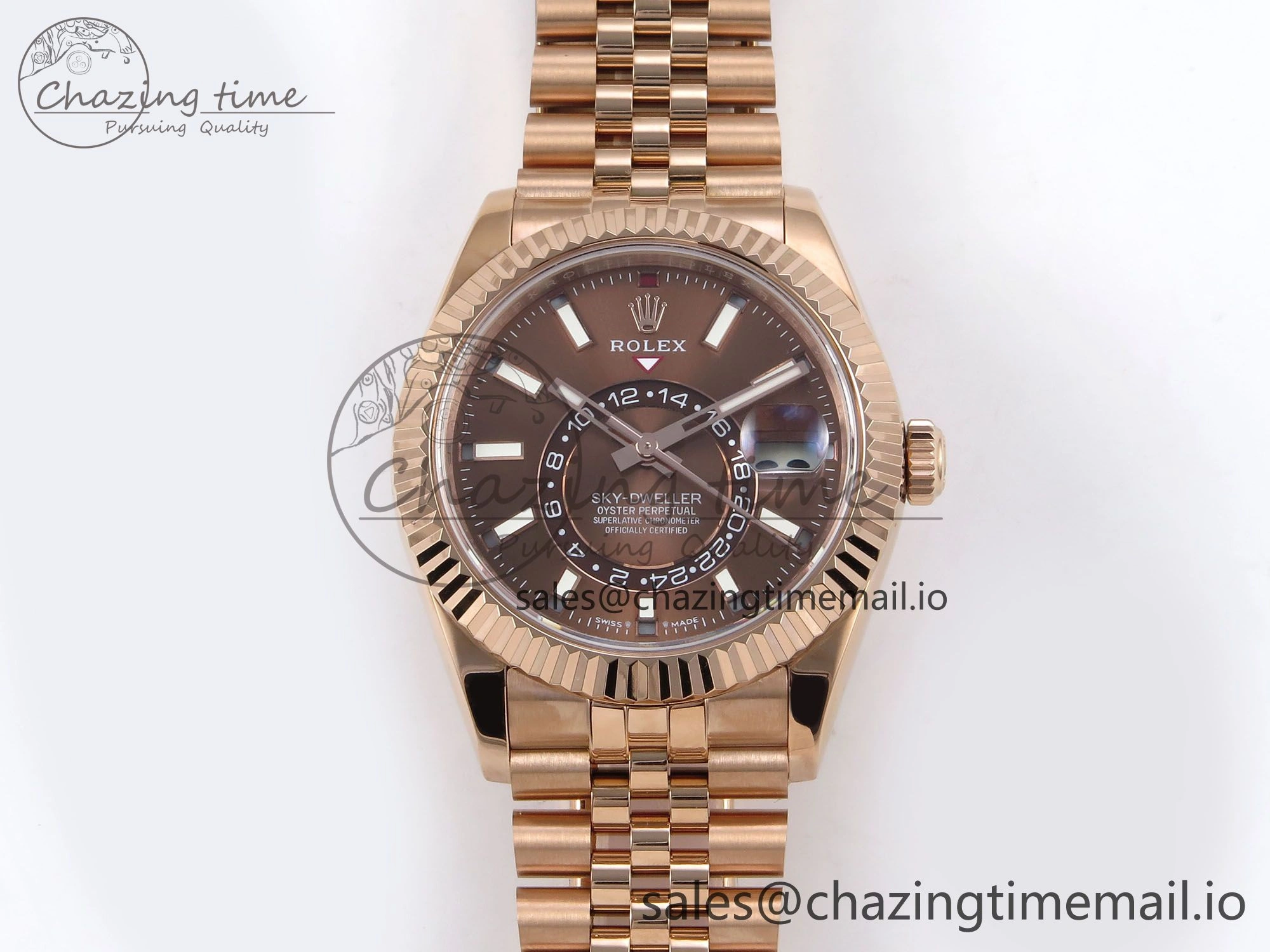 Sky-Dweller RG Noob Best Edition Brown Dial on RG Jubilee Bracelet A23J