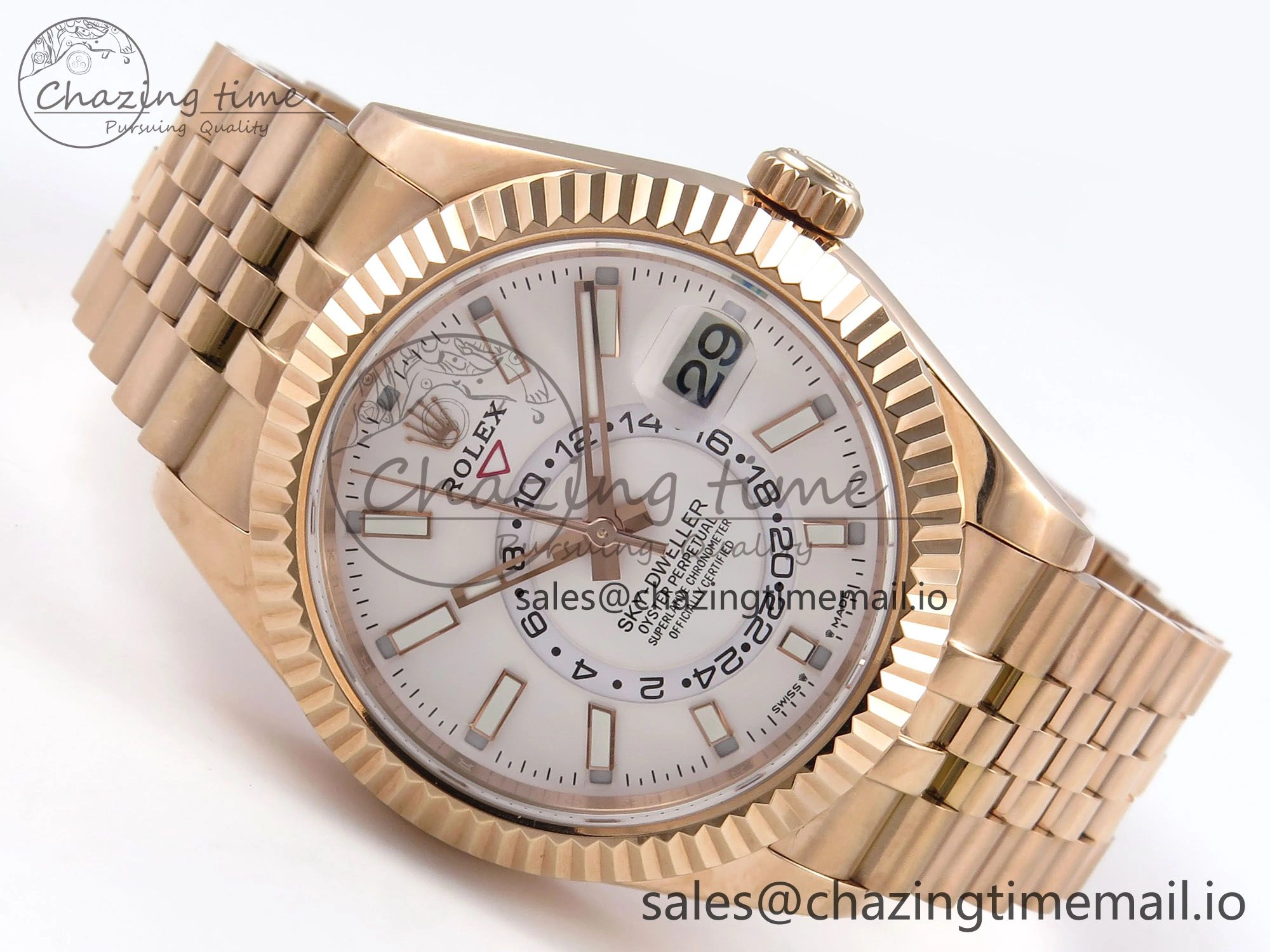Sky-Dweller RG Noob Best Edition White Dial on RG Jubilee Bracelet A23J