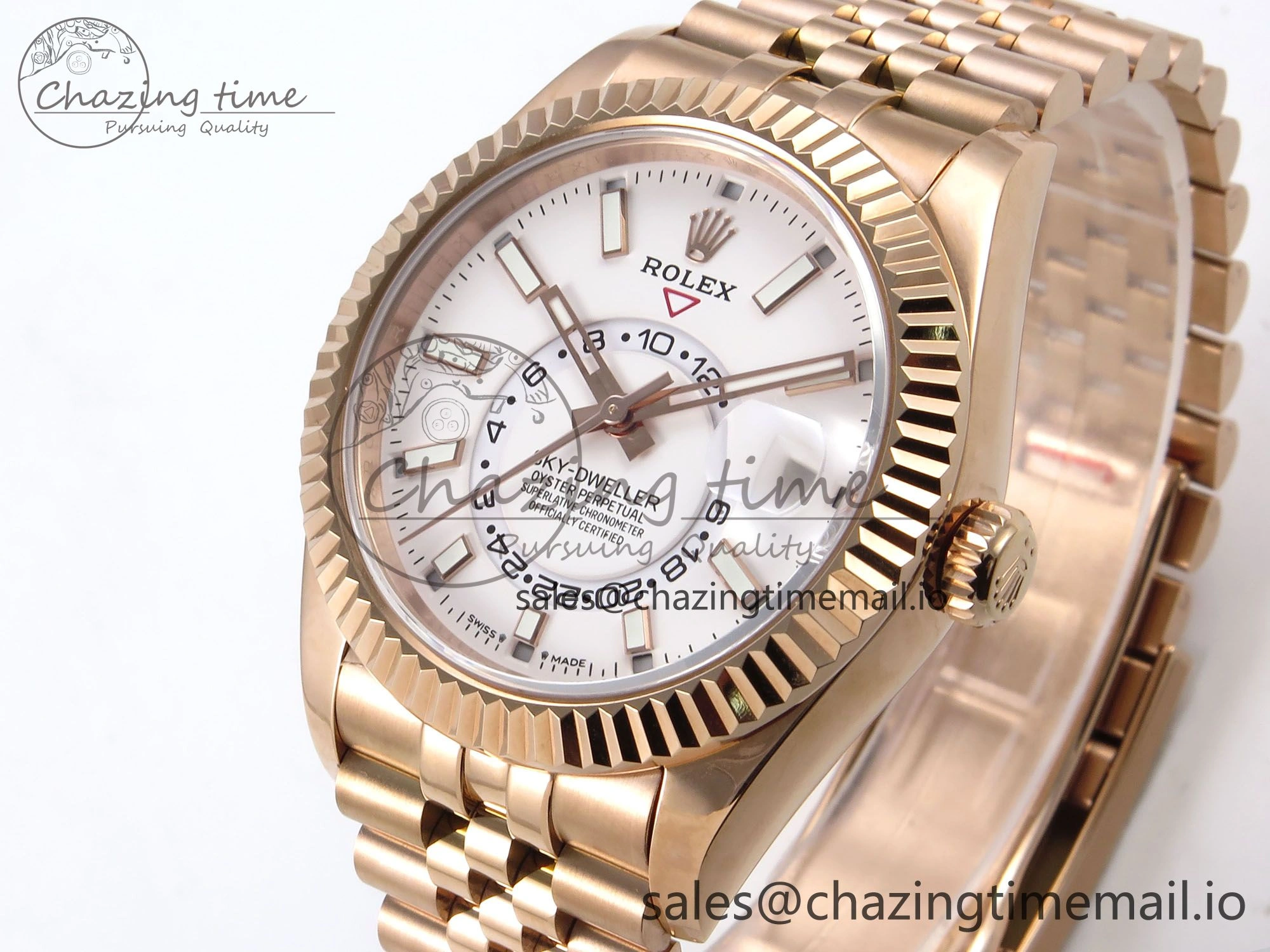 Sky-Dweller RG Noob Best Edition White Dial on RG Jubilee Bracelet A23J