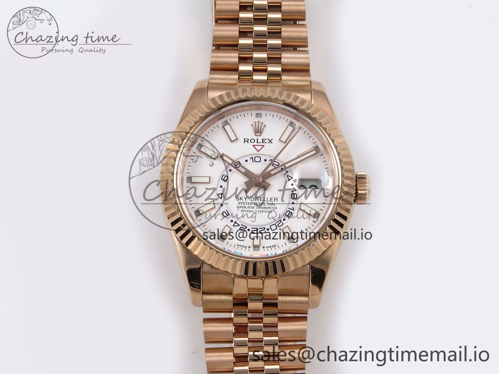 Sky-Dweller RG Noob Best Edition White Dial on RG Jubilee Bracelet A23J