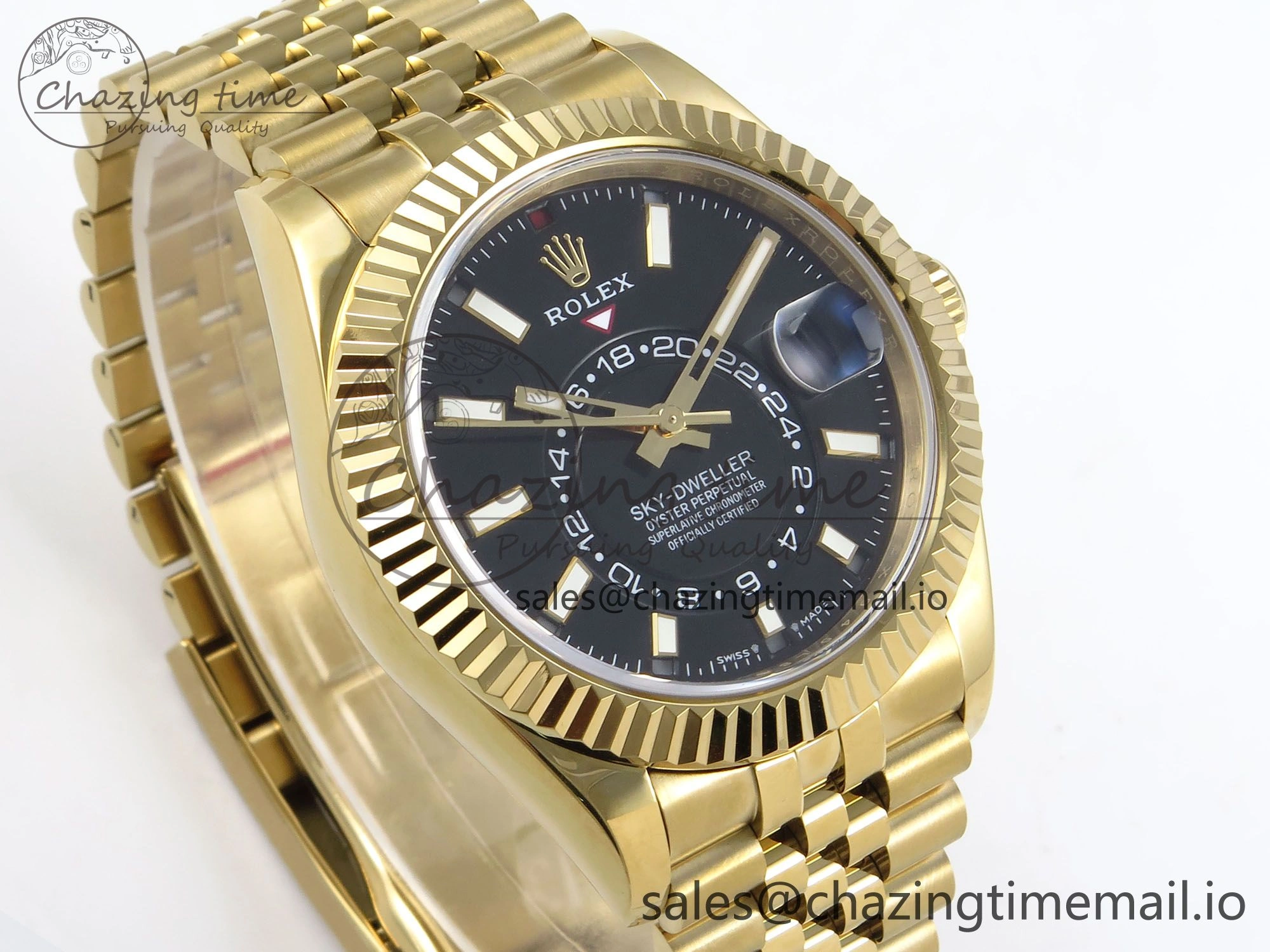 Sky-Dweller YG Noob Best Edition Black Dial on YG Jubilee Bracelet A23J