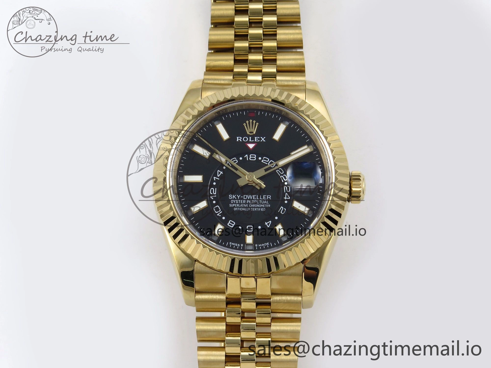 Sky-Dweller YG Noob Best Edition Black Dial on YG Jubilee Bracelet A23J