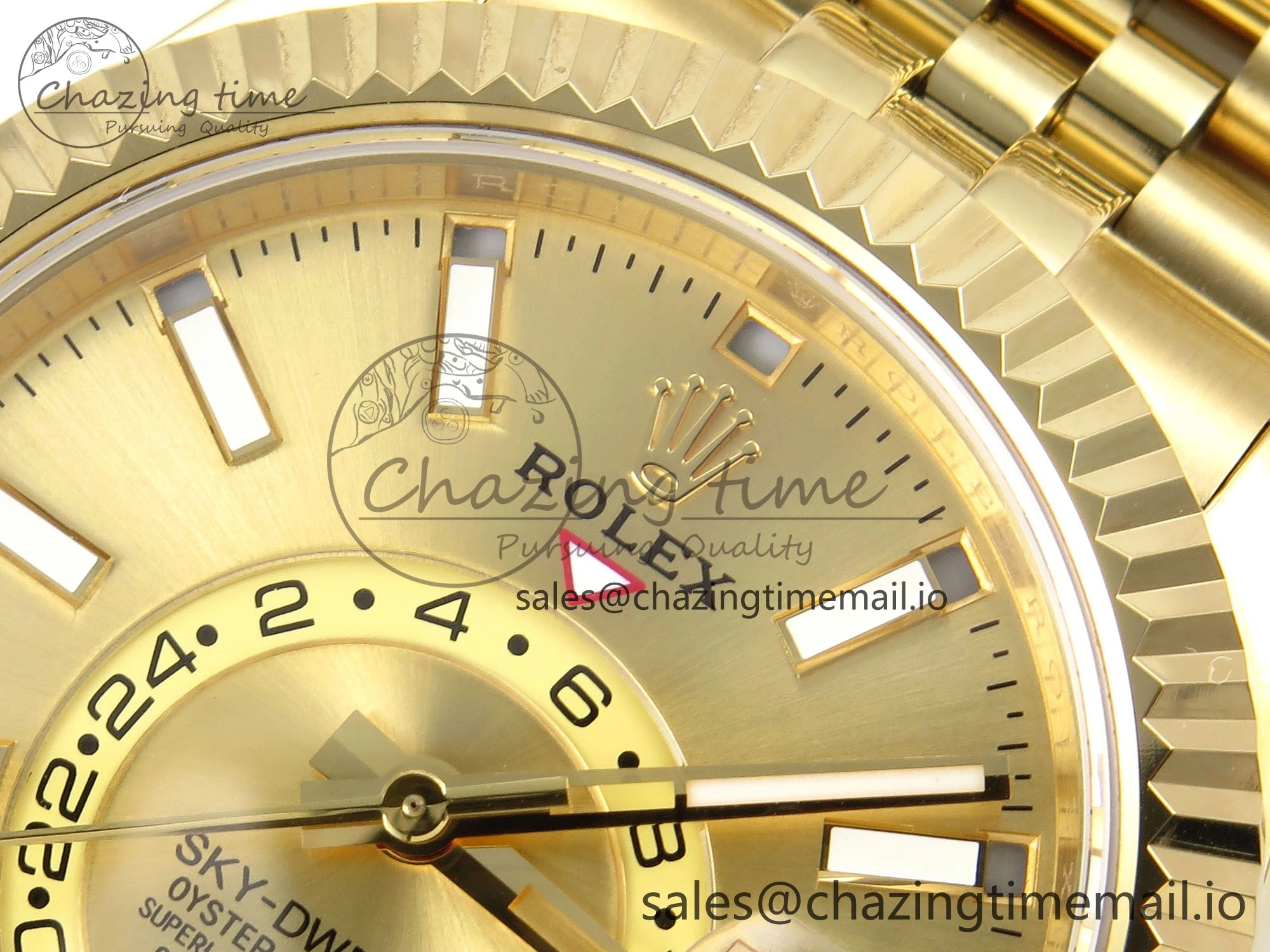 Sky-Dweller YG Noob Best Edition Gold Dial on YG Jubilee Bracelet A23J
