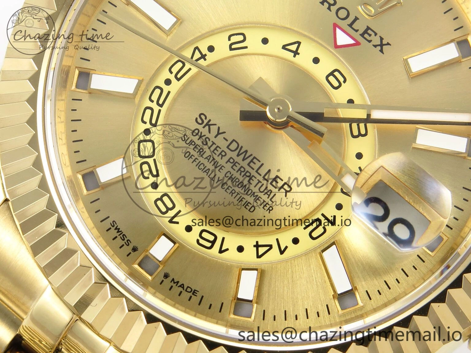 Sky-Dweller YG Noob Best Edition Gold Dial on YG Jubilee Bracelet A23J