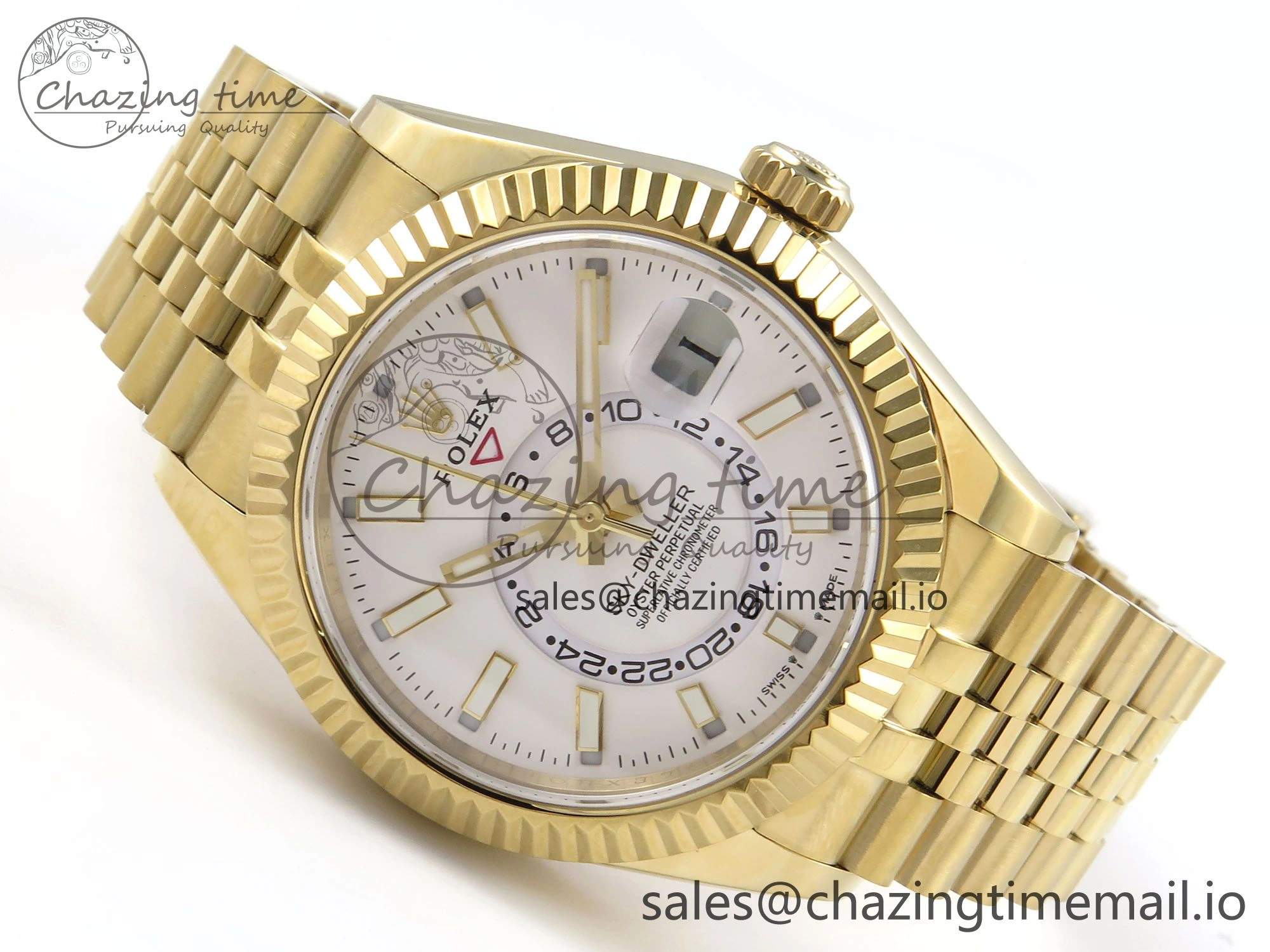 Sky-Dweller YG Noob Best Edition White Dial on YG Jubilee Bracelet A23J
