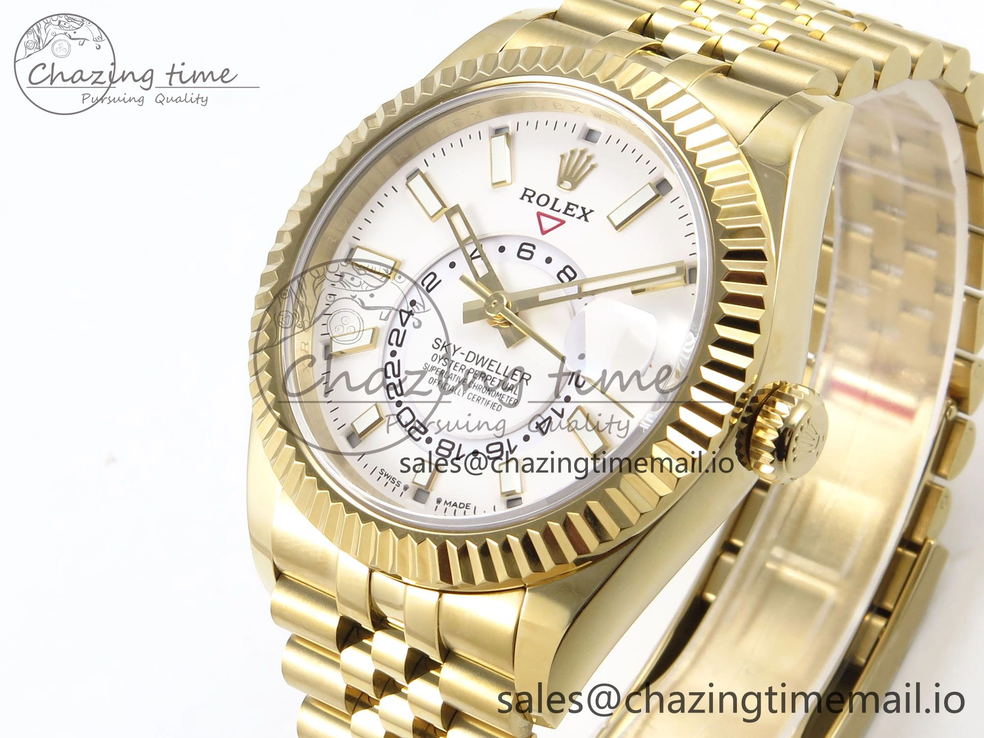 Sky-Dweller YG Noob Best Edition White Dial on YG Jubilee Bracelet A23J