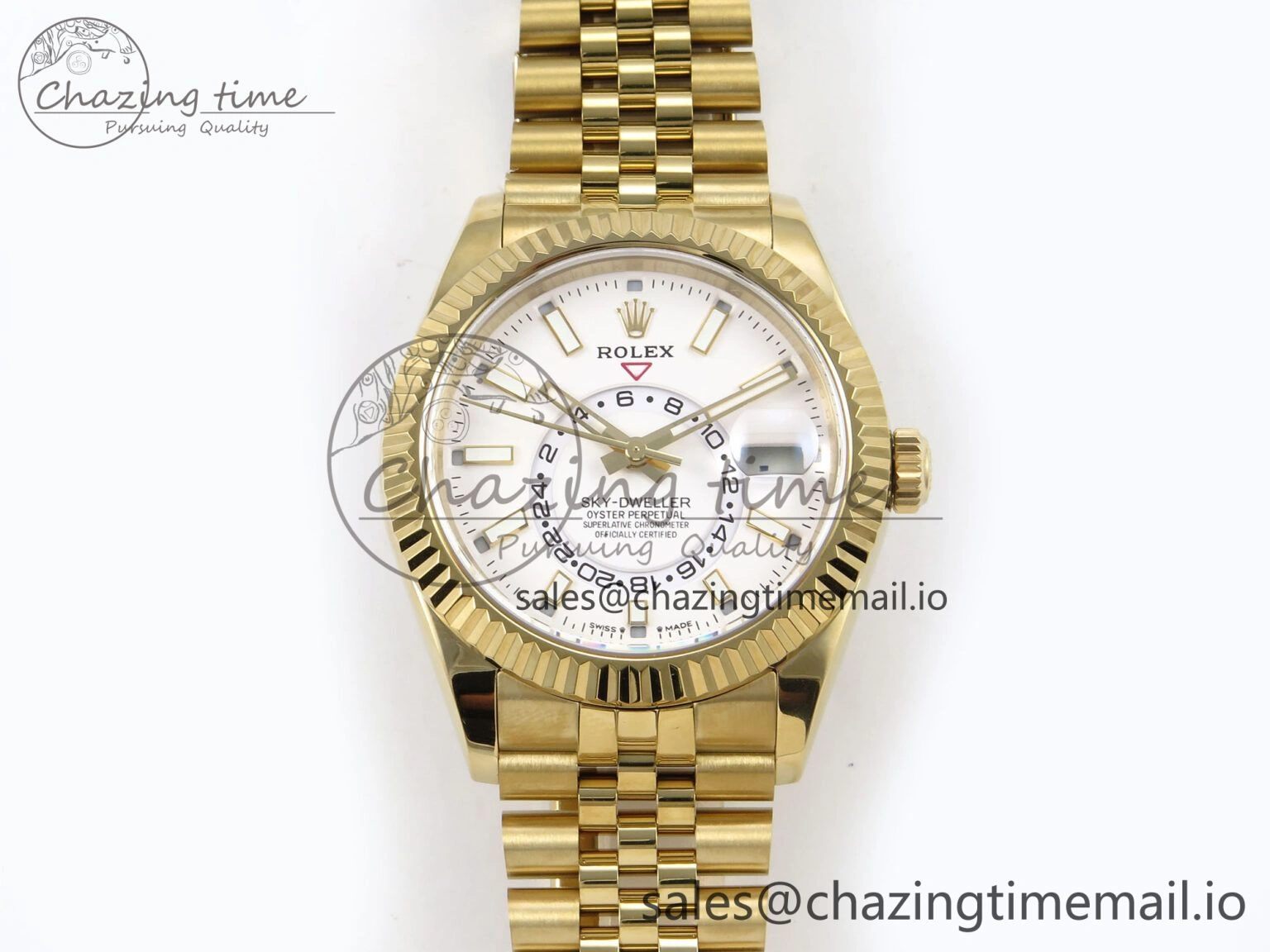 Sky-Dweller YG Noob Best Edition White Dial on YG Jubilee Bracelet A23J