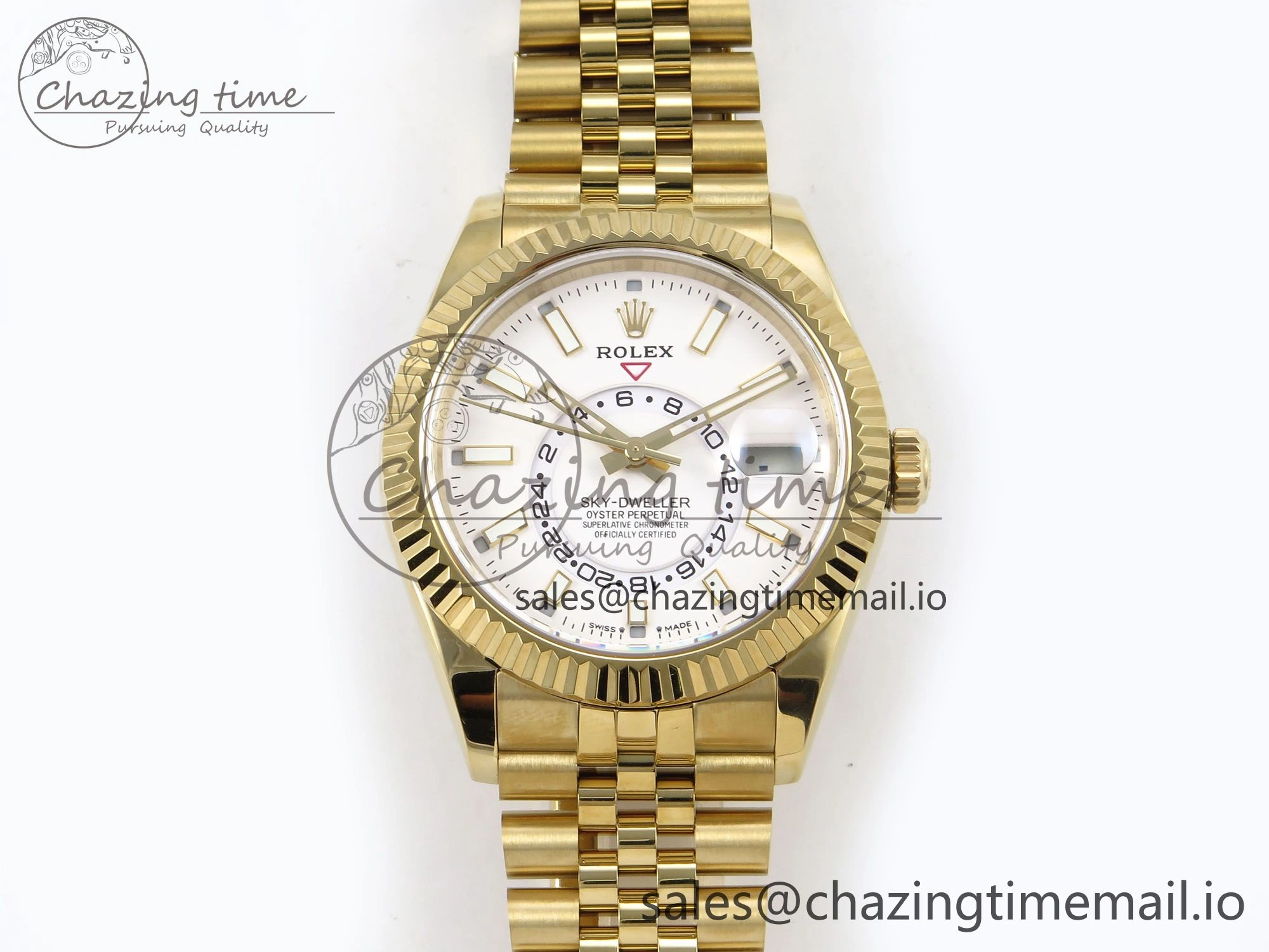 Sky-Dweller YG Noob Best Edition White Dial on YG Jubilee Bracelet A23J