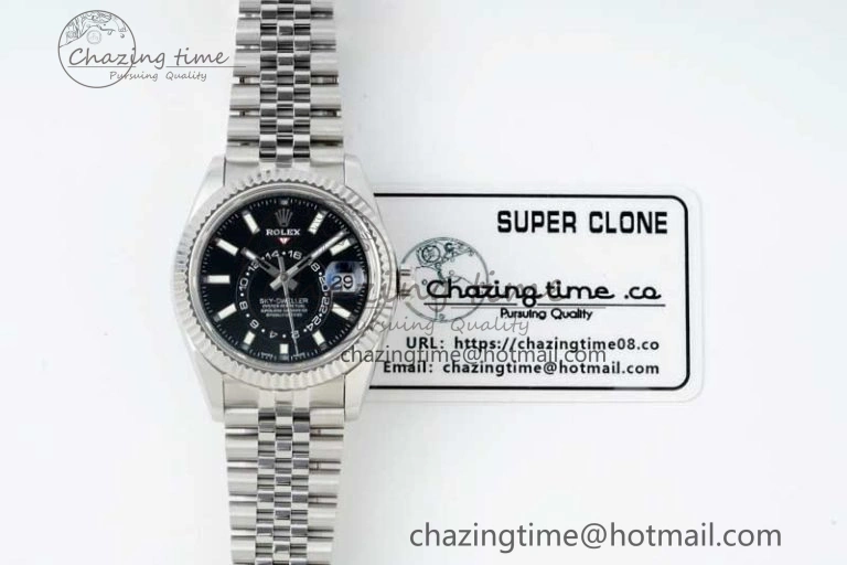 Skydweller SS Noob Best Edition Black Dial on SS Jubilee Bracelet A23J
