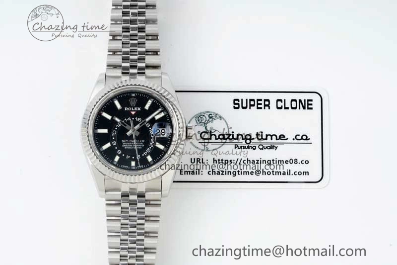 Skydweller SS Noob Best Edition Black Dial on SS Jubilee Bracelet A23J