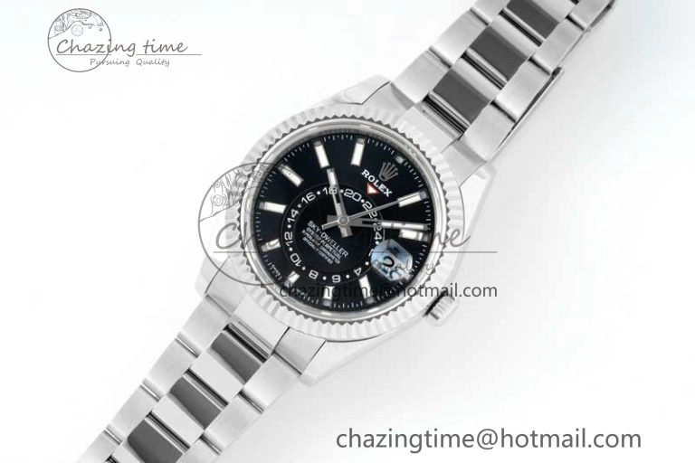 Skydweller SS Noob Best Edition Black Dial on SS Oyster Bracelet A23J