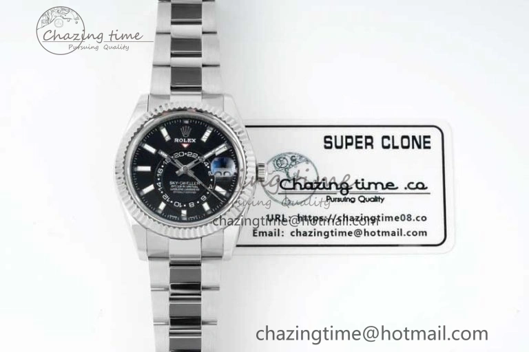 Skydweller SS Noob Best Edition Black Dial on SS Oyster Bracelet A23J