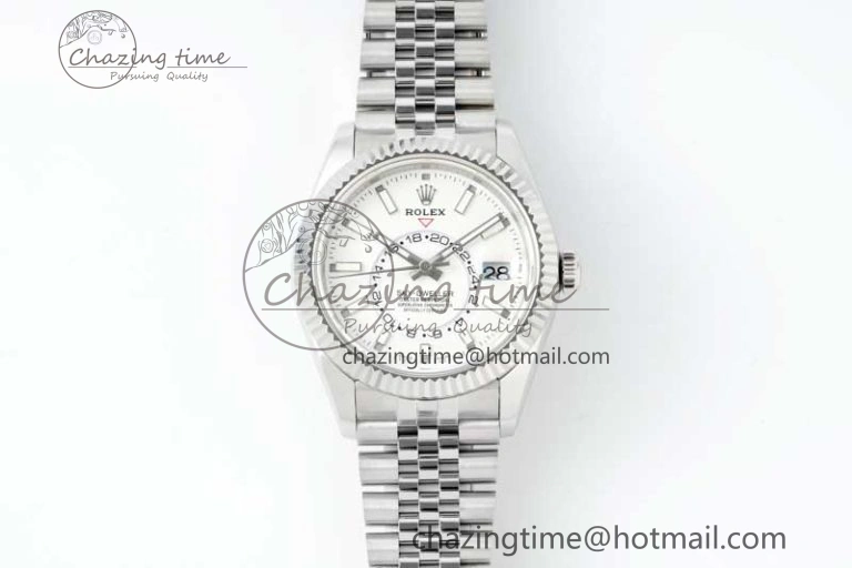 Skydweller SS Noob Best Edition White Dial on SS Jubilee Bracelet A23J