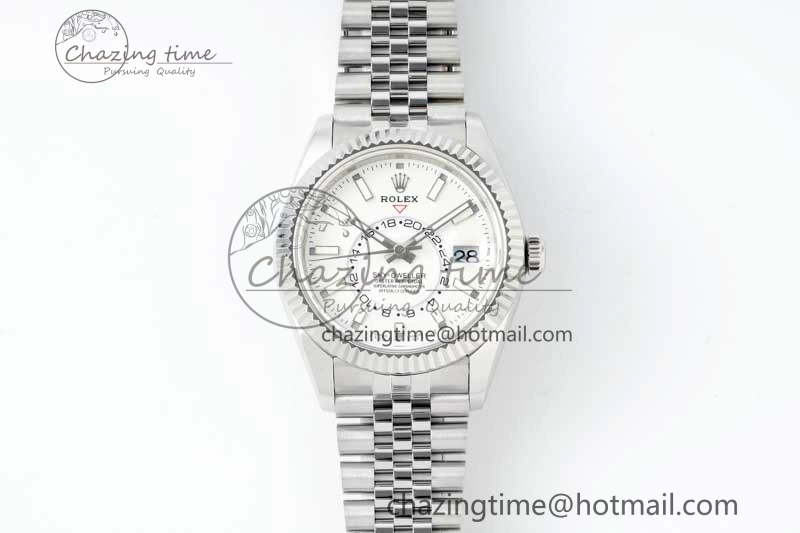 Skydweller SS Noob Best Edition White Dial on SS Jubilee Bracelet A23J