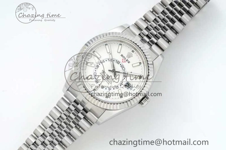 Skydweller SS Noob Best Edition White Dial on SS Jubilee Bracelet A23J