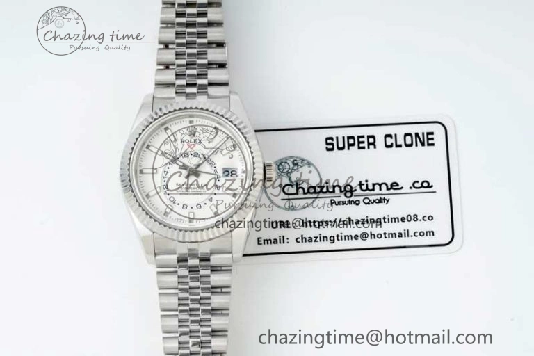 Skydweller SS Noob Best Edition White Dial on SS Jubilee Bracelet A23J
