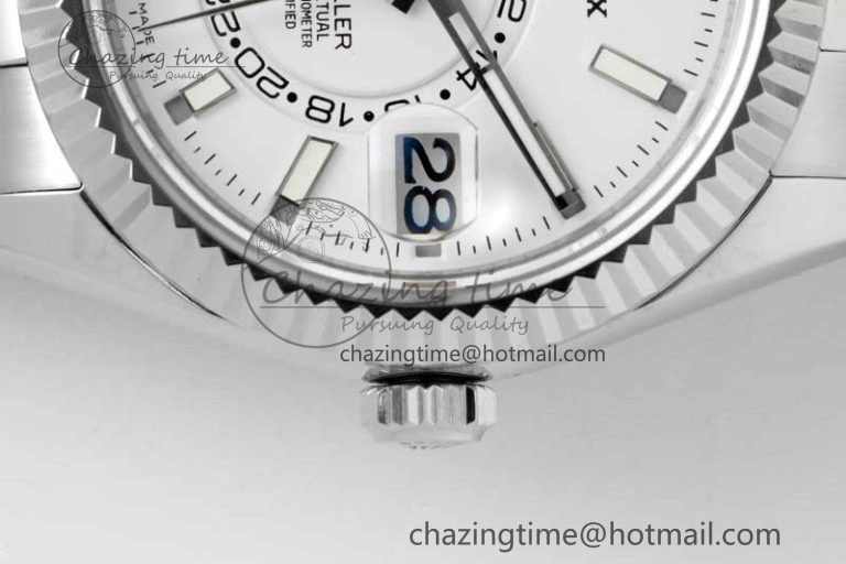 Skydweller SS Noob Best Edition White Dial on SS Oyster Bracelet A23J