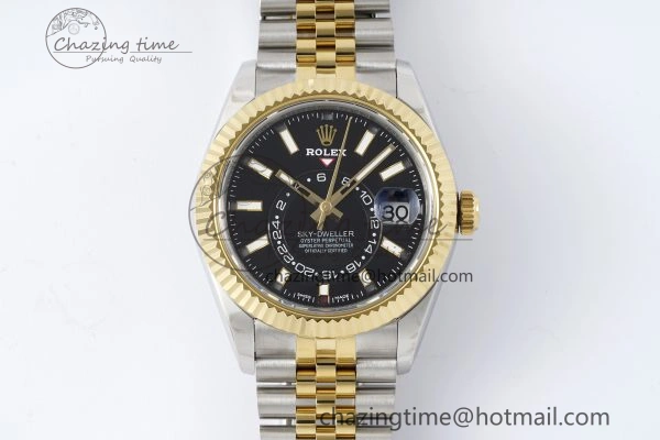 Skydweller SS YG Noob Best Edition Black Dial on SS YG Jubilee Bracelet A23J