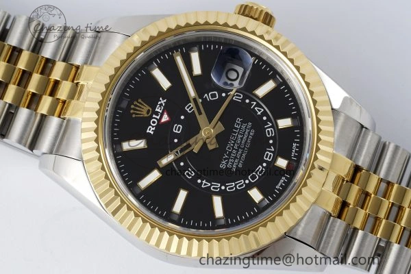 Skydweller SS YG Noob Best Edition Black Dial on SS YG Jubilee Bracelet A23J