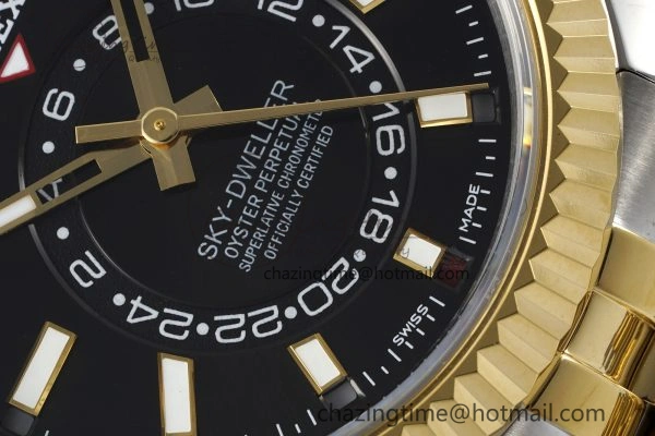 Skydweller SS YG Noob Best Edition Black Dial on SS YG Jubilee Bracelet A23J
