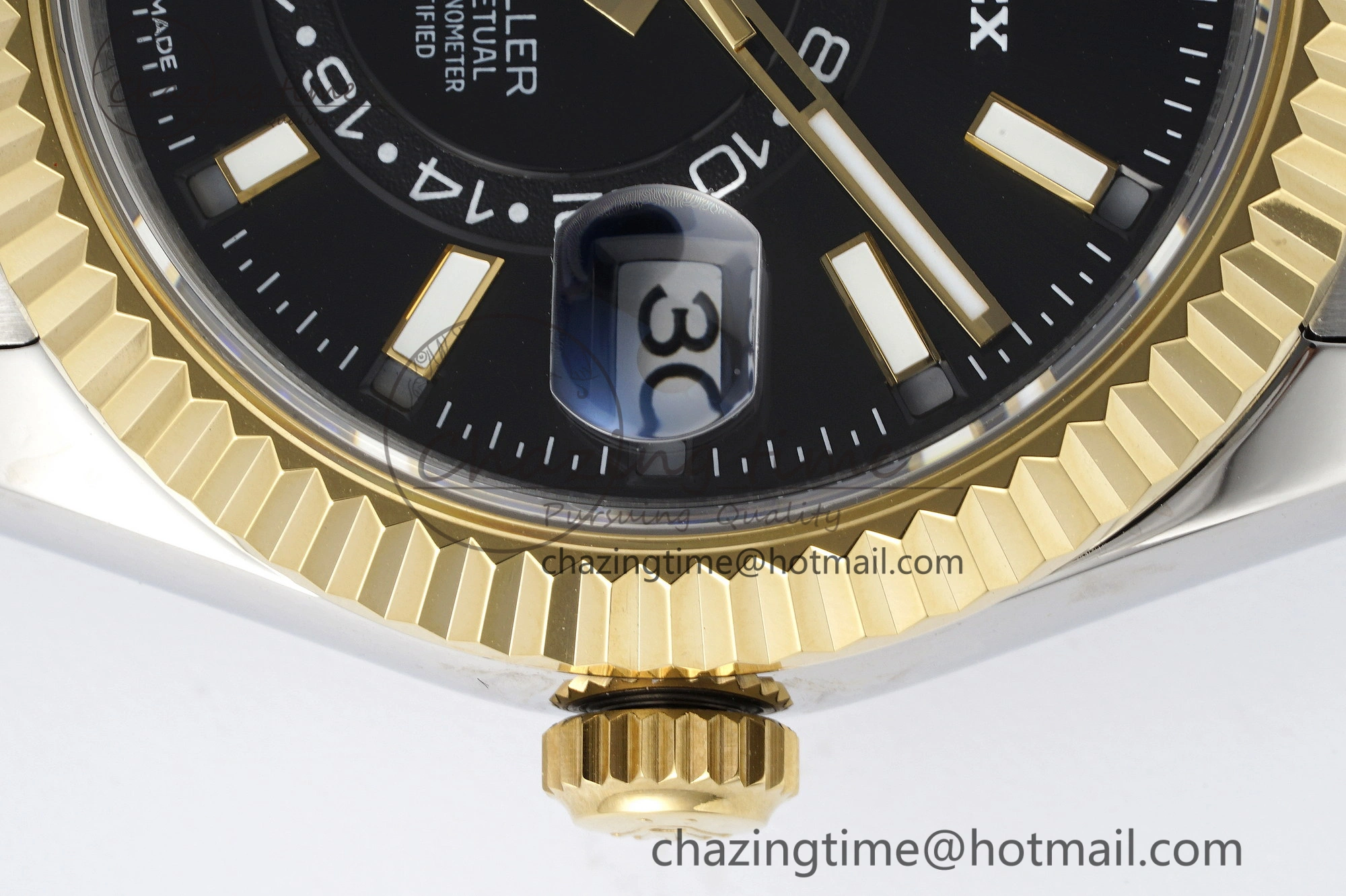 Skydweller SS YG Noob Best Edition Black Dial on SS YG Jubilee Bracelet A23J