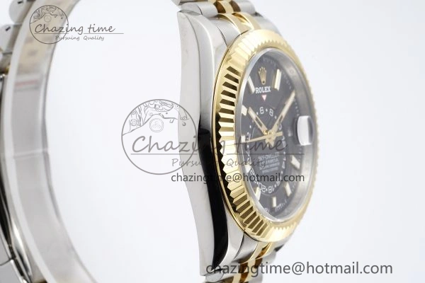 Skydweller SS YG Noob Best Edition Black Dial on SS YG Jubilee Bracelet A23J