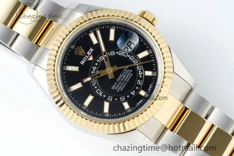 Skydweller SS YG Noob Best Edition Black Dial on SS YG Oyster Bracelet A23J