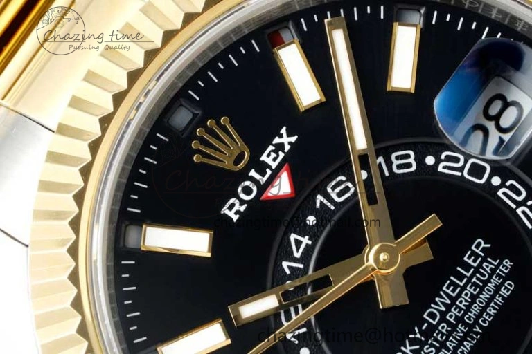 Skydweller SS YG Noob Best Edition Black Dial on SS YG Oyster Bracelet A23J