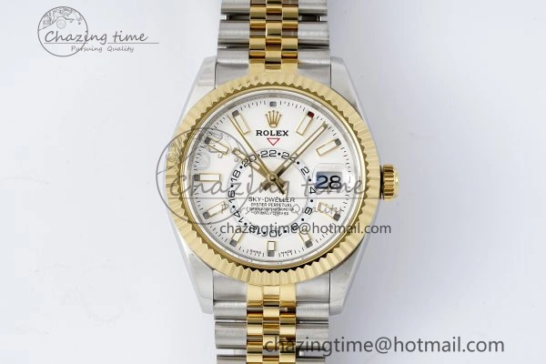 Skydweller SS YG Noob Best Edition White Dial on SS YG Jubilee Bracelet A23J