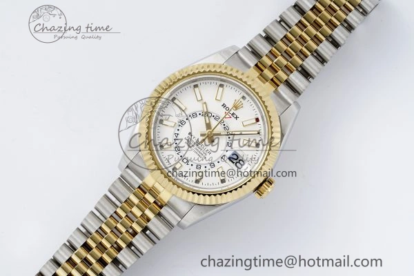 Skydweller SS YG Noob Best Edition White Dial on SS YG Jubilee Bracelet A23J